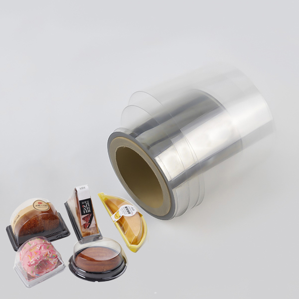 Rollo de l&aacute;minas de PET transparente r&iacute;gido para hacer cajas para pasteles
